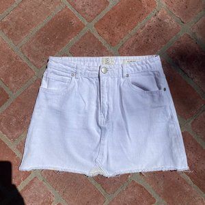Denim white mini skirt